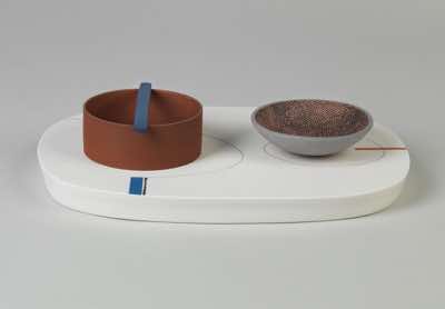 2014, L28 x W20 x H4cm, porcelain, stained porcelain, terracotta